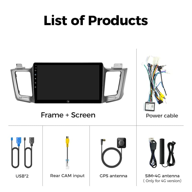 Ainavi autoradio pour Toyota RAV4 2012 2013 2015 2016 2017 2018 2019 XA40 Carplay Android Auto voitu