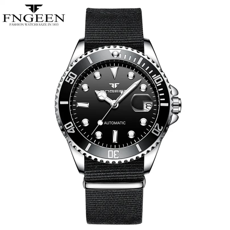 FNGEEN-Montre mécanique en acier pour homme, marque de luxe, avec modules tourbillon, date automatiq