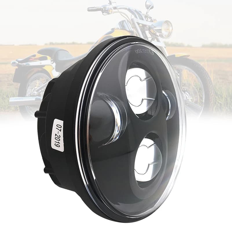Phare LED noir de 5,75 pouces 5 3/4 "led DRL 40W phares de moto pour Harley Sportster 883 XL883 FXCW