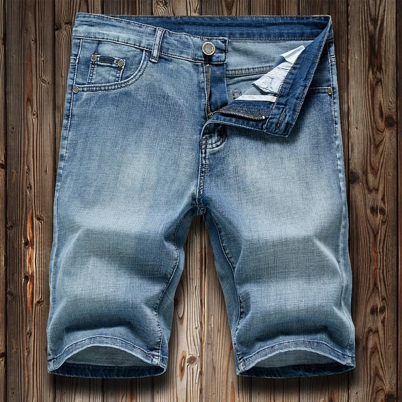 Shorts en jean d'été pour hommes, pantalon en denim extensible bleu foncé, design tendance, jeans sl