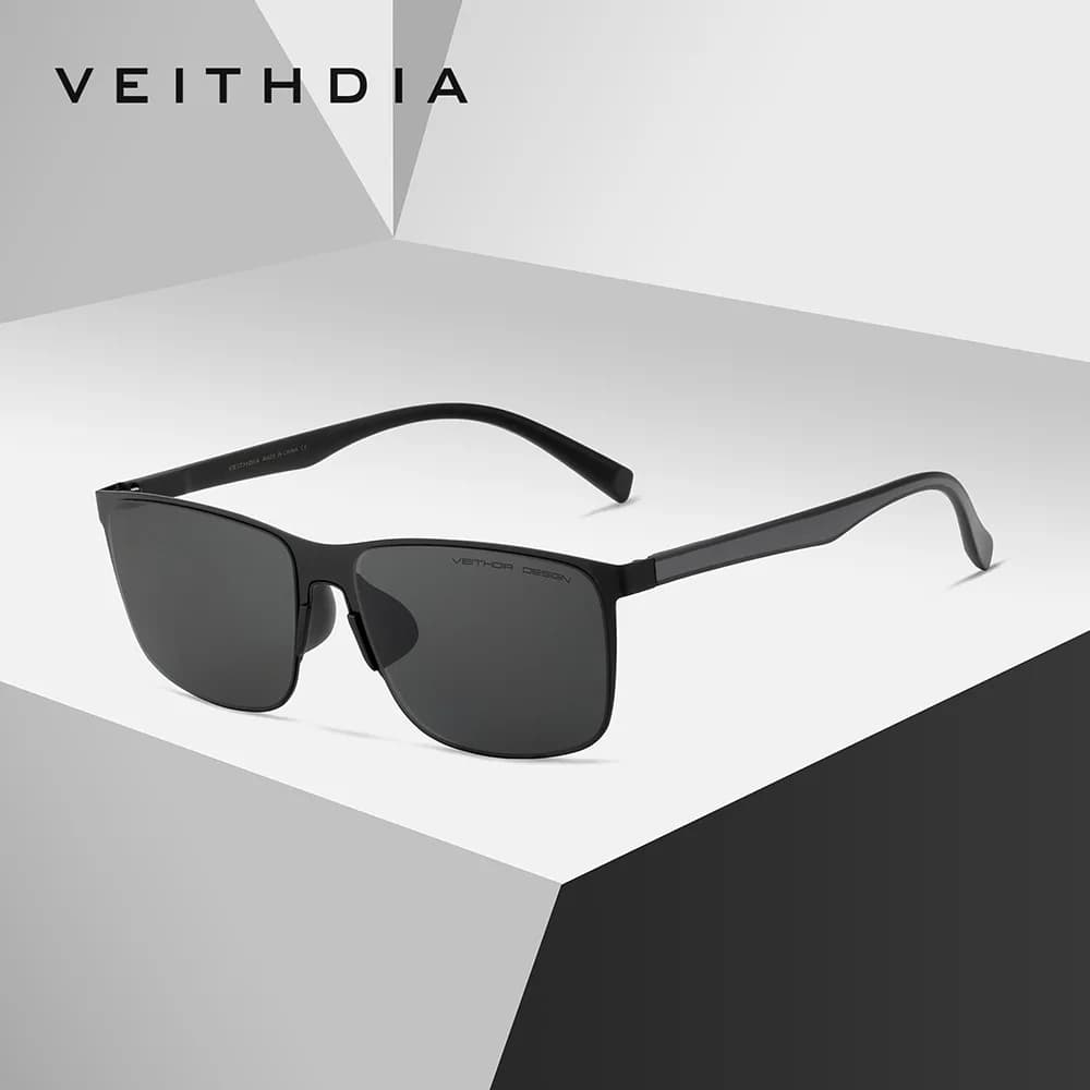 Lunettes de soleil vintage de marque VEITHDIA pour hommes et femmes, en acier inoxydable, verres en 