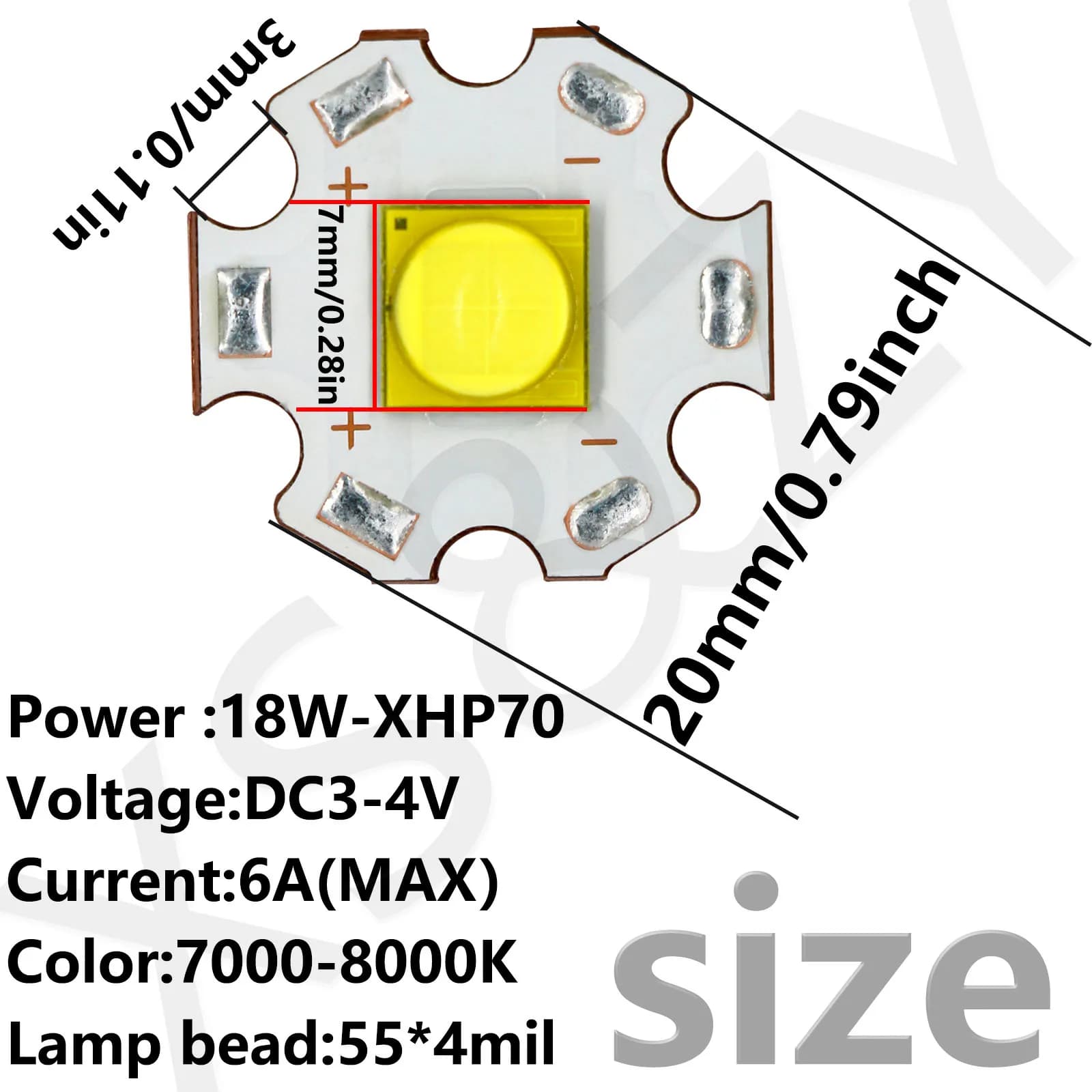 XHP70 XHP90 XHP110 Led pour lampe de poche 72W 30W haute puissance 30W perle de lampe 6A 10A 24A bla