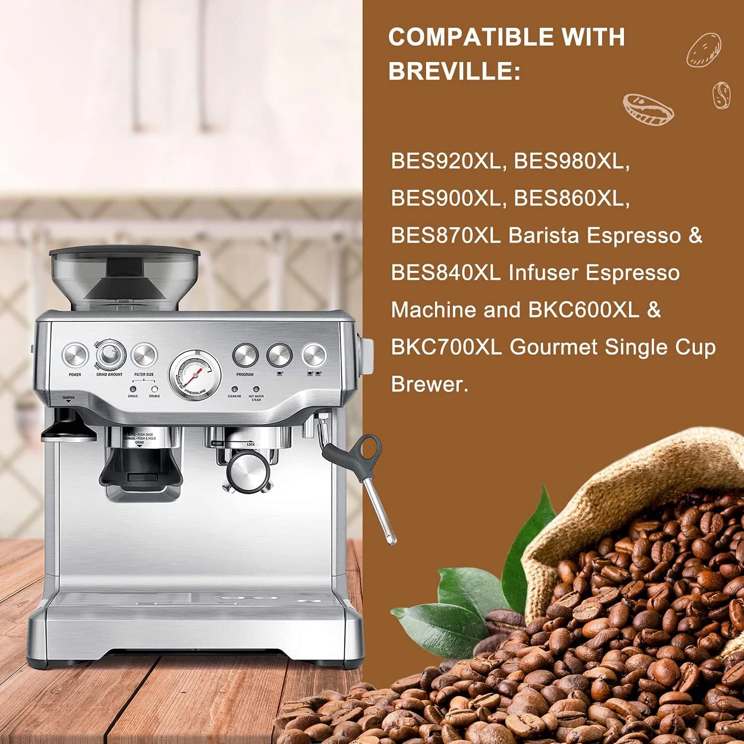 Filtres à eau compatibles Breville BWF100 de remplacement en résine d'échange d'ions 6 pièces/12 piè