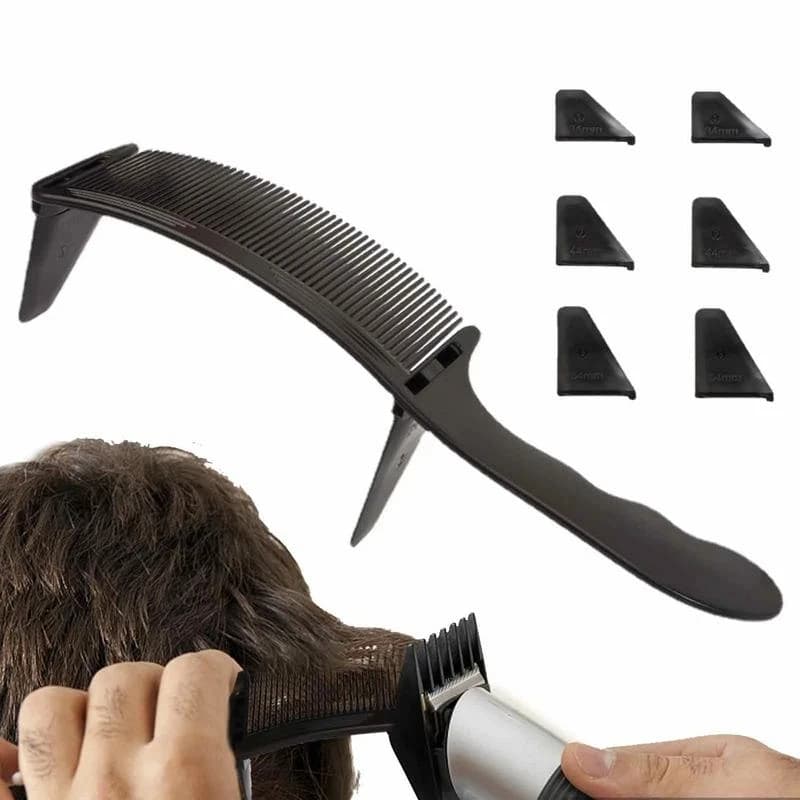 Peigne de coupe de cheveux incurvé à dessus plat pour barbier, coupe de cheveux professionnelle, pei