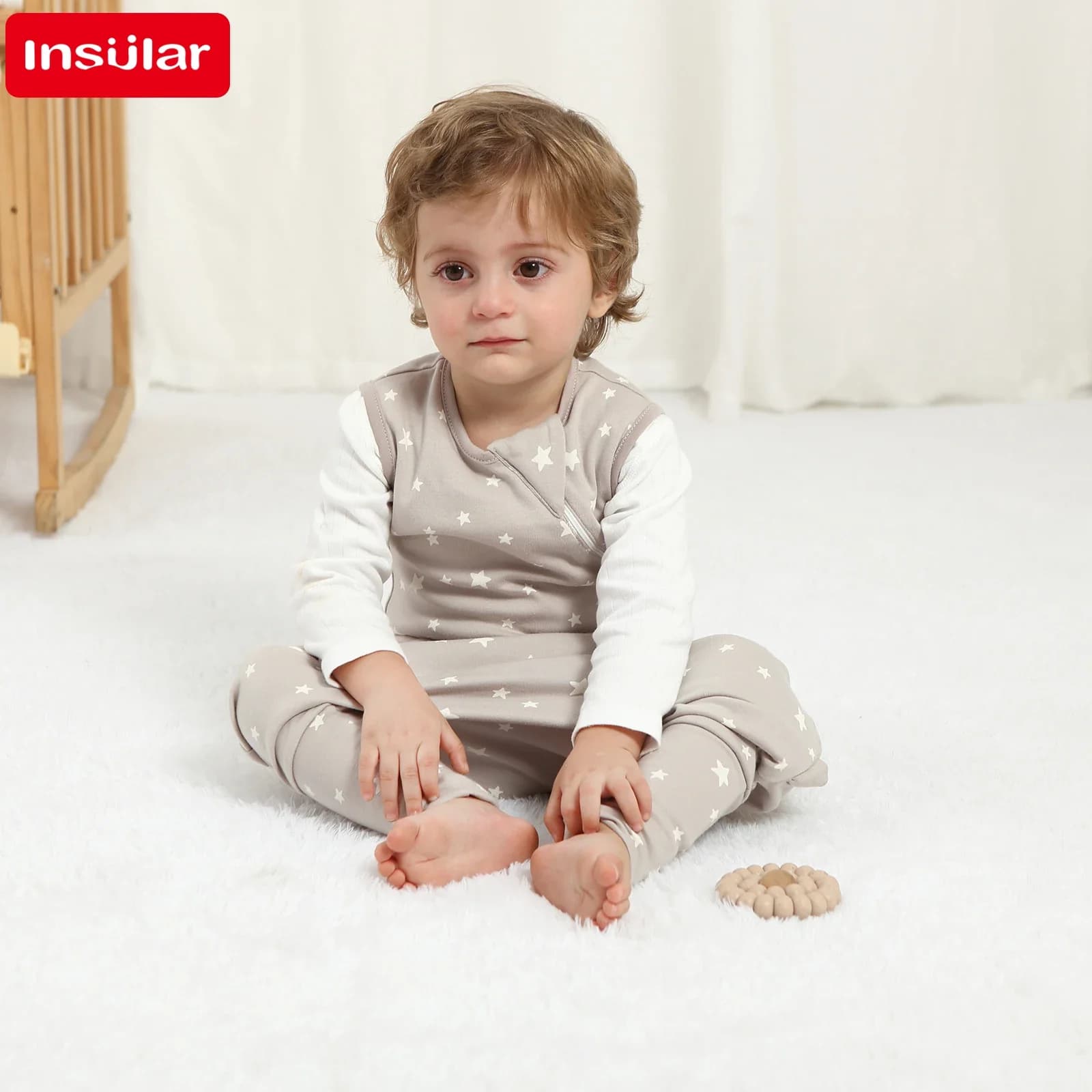 INSULAR – sac de couchage doux pour bébé, avec pieds, sans manches, vêtements de maison pour enfants