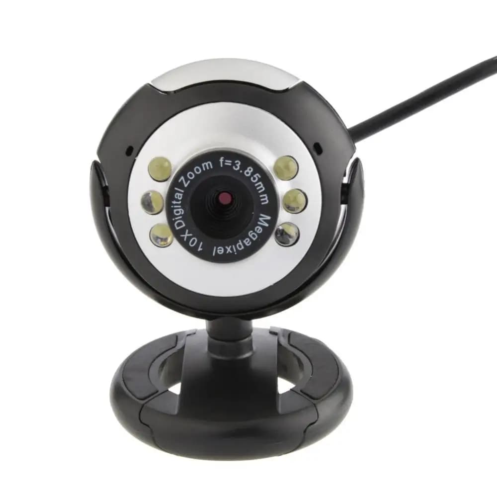 Webcam USB haute clarté 12.0MP 6 LED veilleuse caméra Web micro intégré pour ordinateur portable