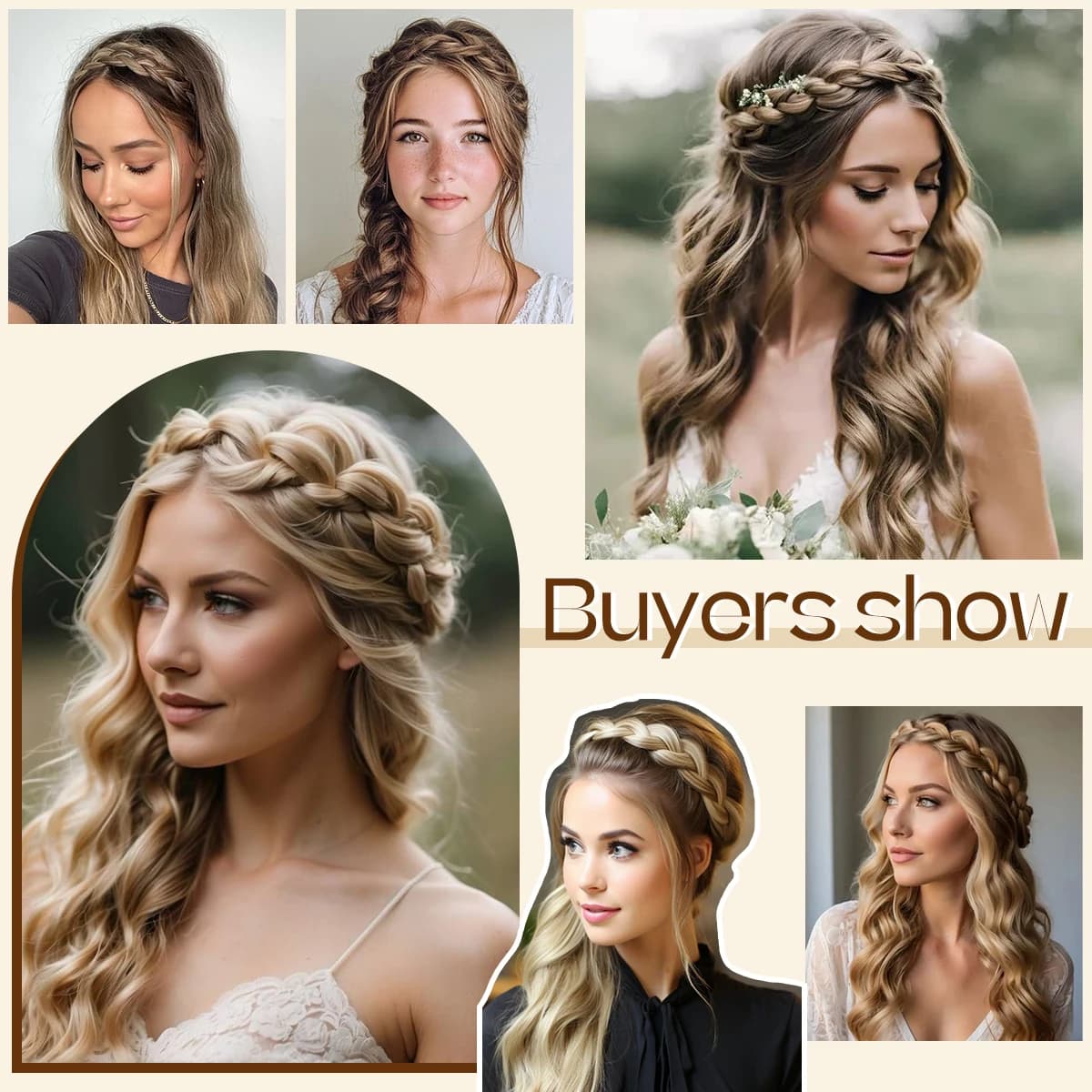 SARLA – perruque bandeau tressé en Fiber synthétique de haute qualité, bandeau tressé en queue de po