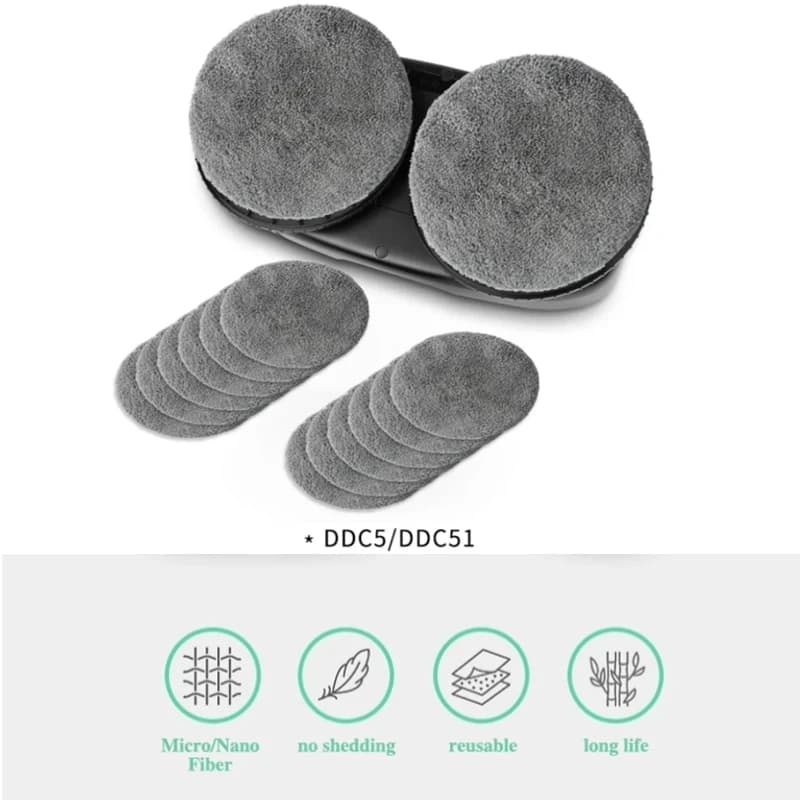 Tampons de vadrouille lavables pour aspirateur de vitres électrique HUTT DDC5 DDC55, chiffons en tis