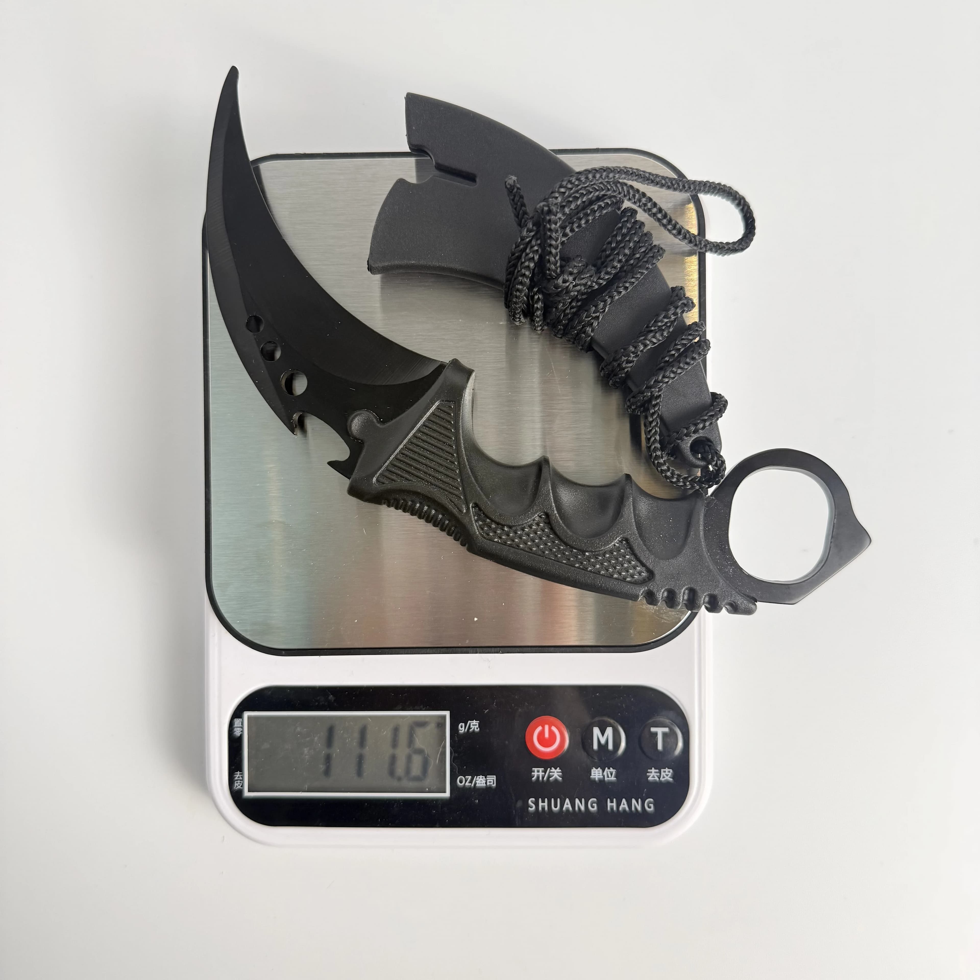 Couteau de nuit Talon de 18,8 cm, modèle en métal avec étui, pour entraînement extérieur, Karambit e