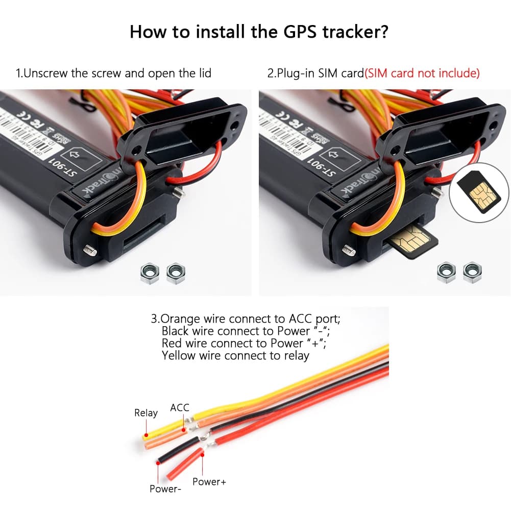 Mini ST-901 Étanche 4 PIN Câble avec citations pour Télécommande un.com Tin Batterie 101GPS Tracker 