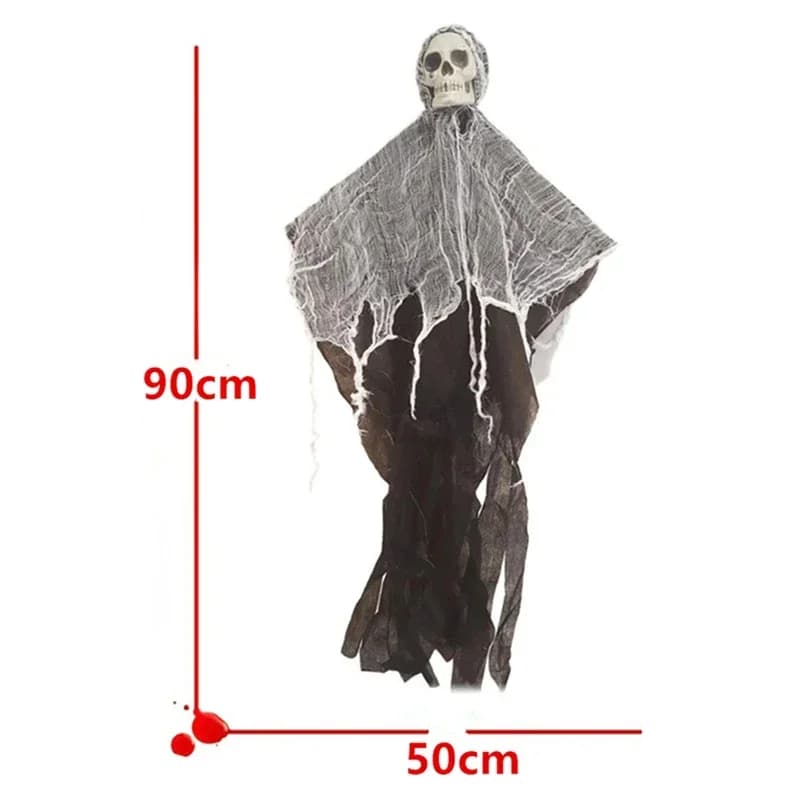 Décoration de Maison Hantée avec Crâne, Fantôme, Accessoires d'Horreur, Pendentif de ixd'Halloween, 