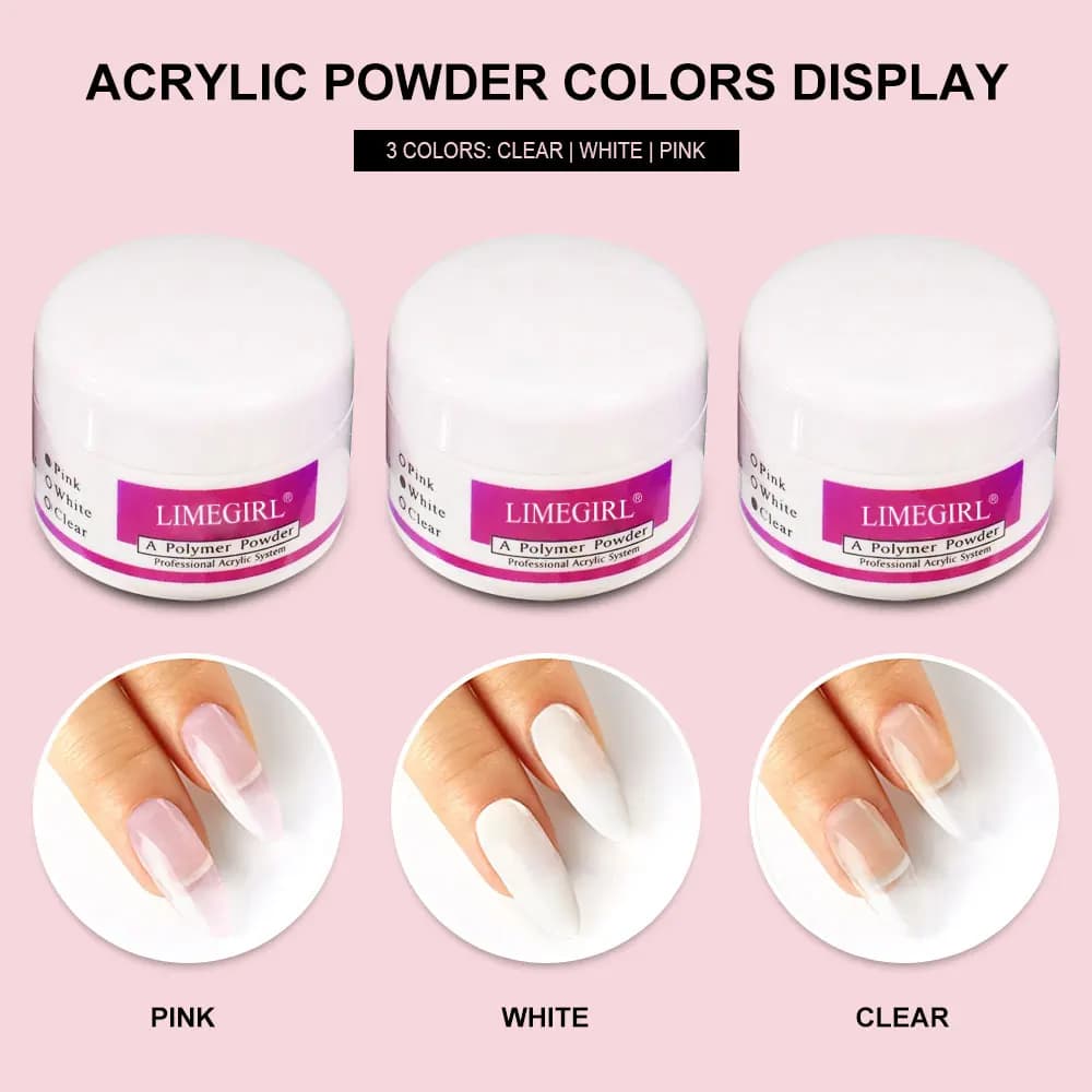 Poudre acrylique pour ongles et monomère liquide, décoration artistique pour ensemble de manucure, K