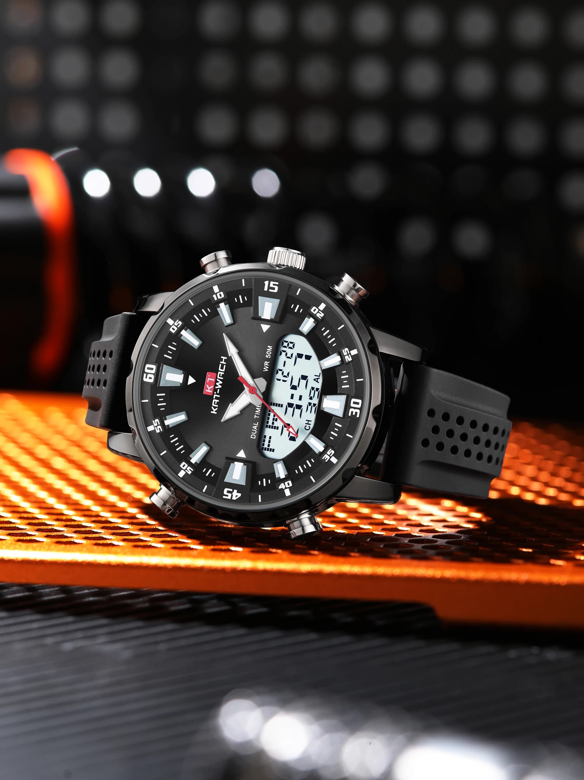 Kat-Wach-Montre à quartz étanche pour homme, originale, automatique, de haute qualité, noire, cadeau