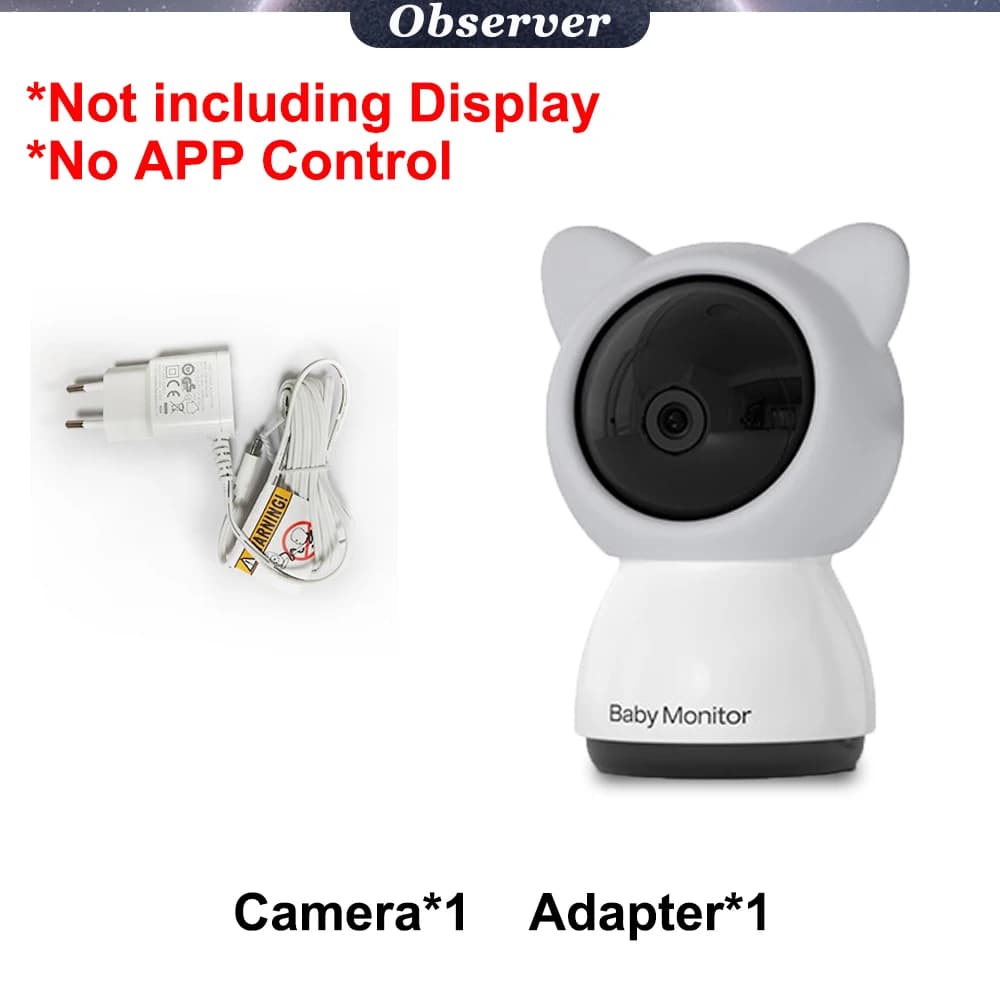 Moniteur bébé WiFi sans fil avec écran LCD de 5 pouces mère enfants 1080P 4x Zoom caméra Vision noct