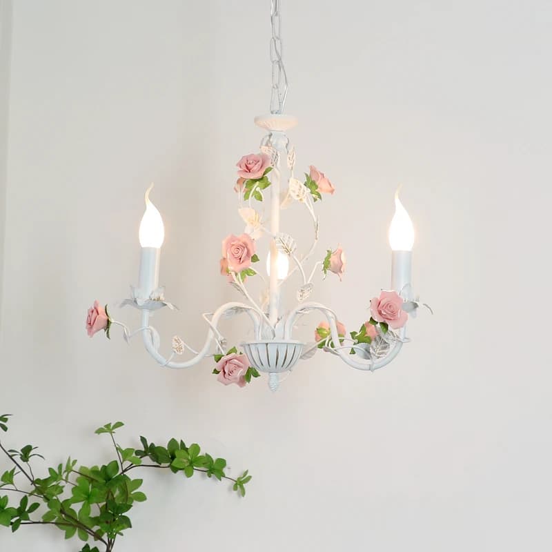 Lustre de chambre à coucher rustique, salon de style français, chambre d'enfant, lampes suspendues e