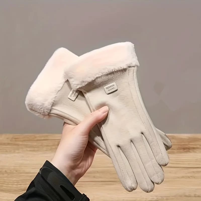Gants d'hiver chauds pour femmes, compatibles avec les écrans tactiles, doublés de peluche, épais, p