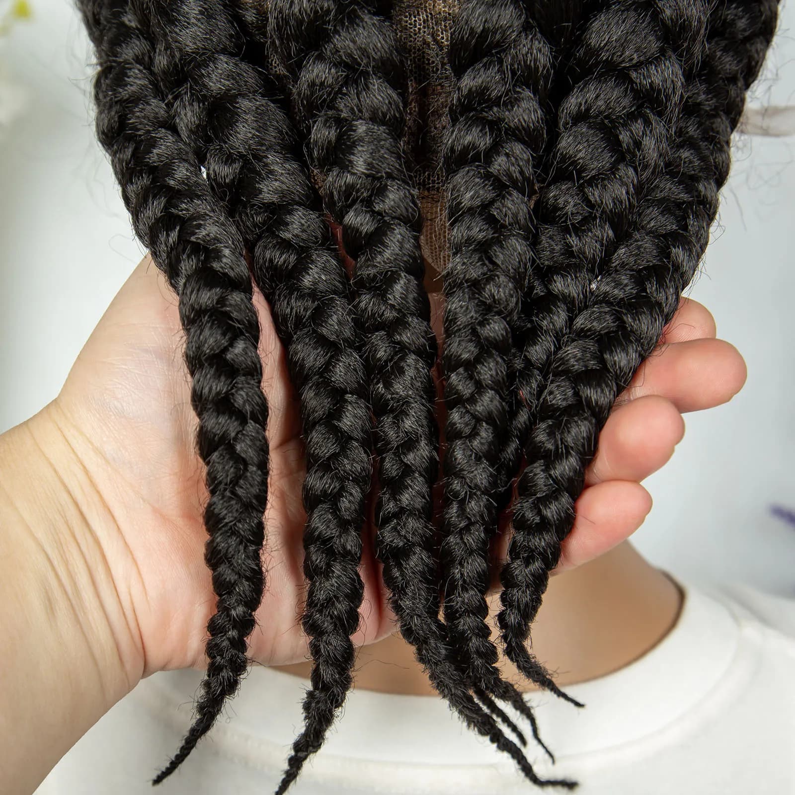 Perruques tressées synthétiques Full Lace de 14 pouces, tresses Cornrow avec cheveux de bébé, tresse