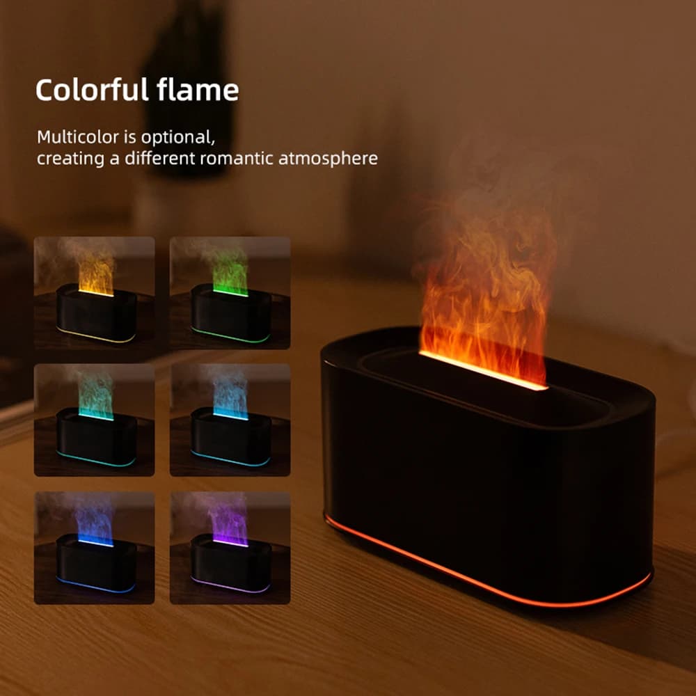 Diffuseur d'huiles essentielles de flamme, humidificateur diffuseur de flamme colorée, diffuseur d'h
