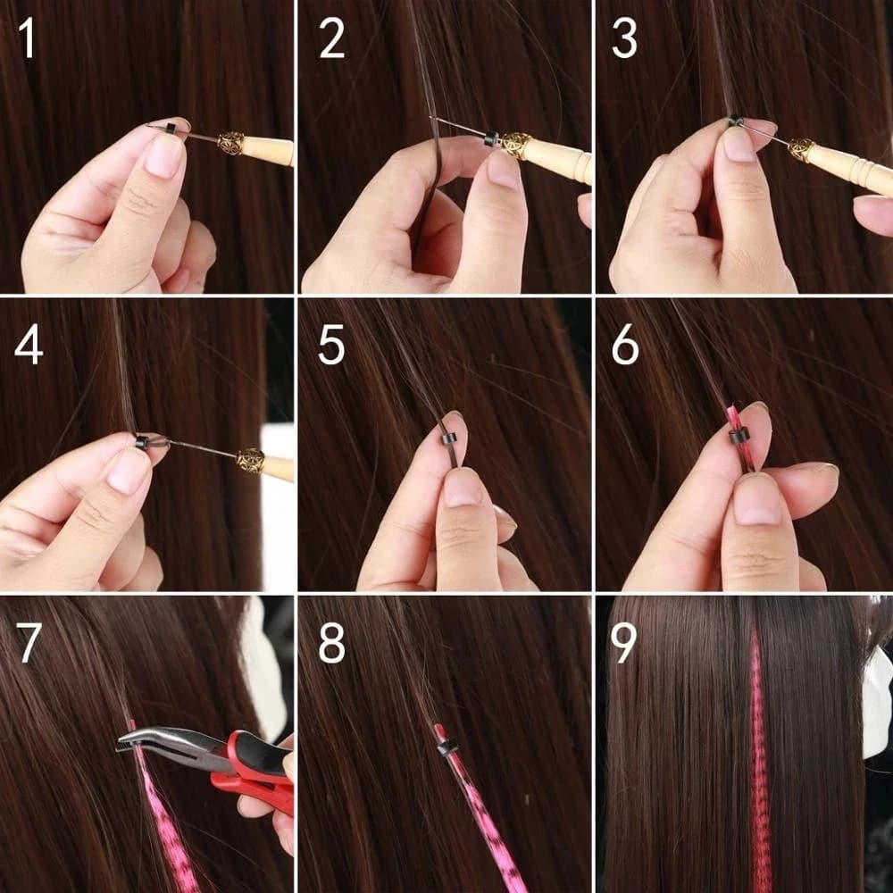 AZQUEEN plume Extension de cheveux 10 pièces faux cheveux je pointe arc-en-ciel cheveux synthétiques