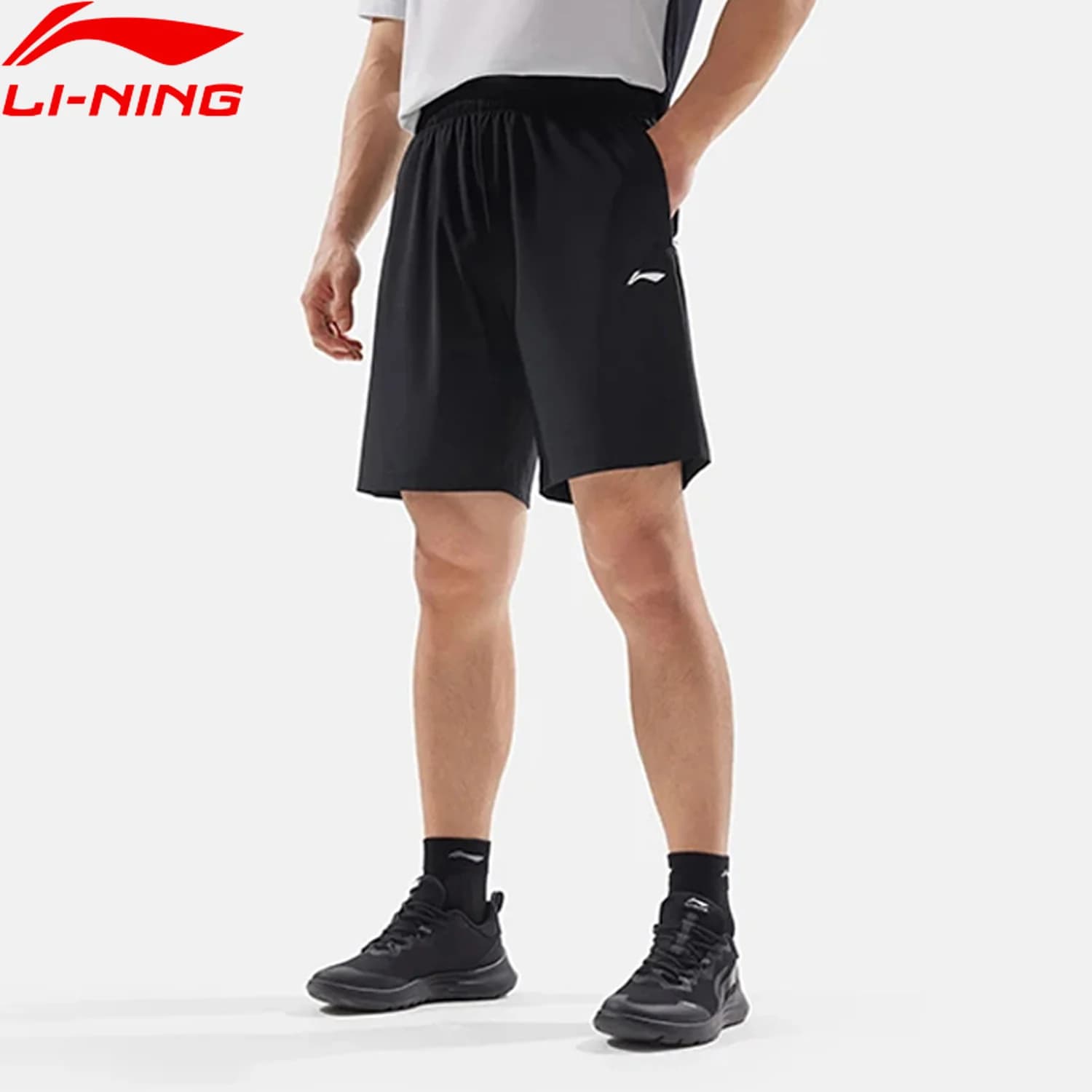 Li-ning short d'entraînement en tricot pour hommes AT DRY FREEZE coupe régulière 79%polyamide 21% él