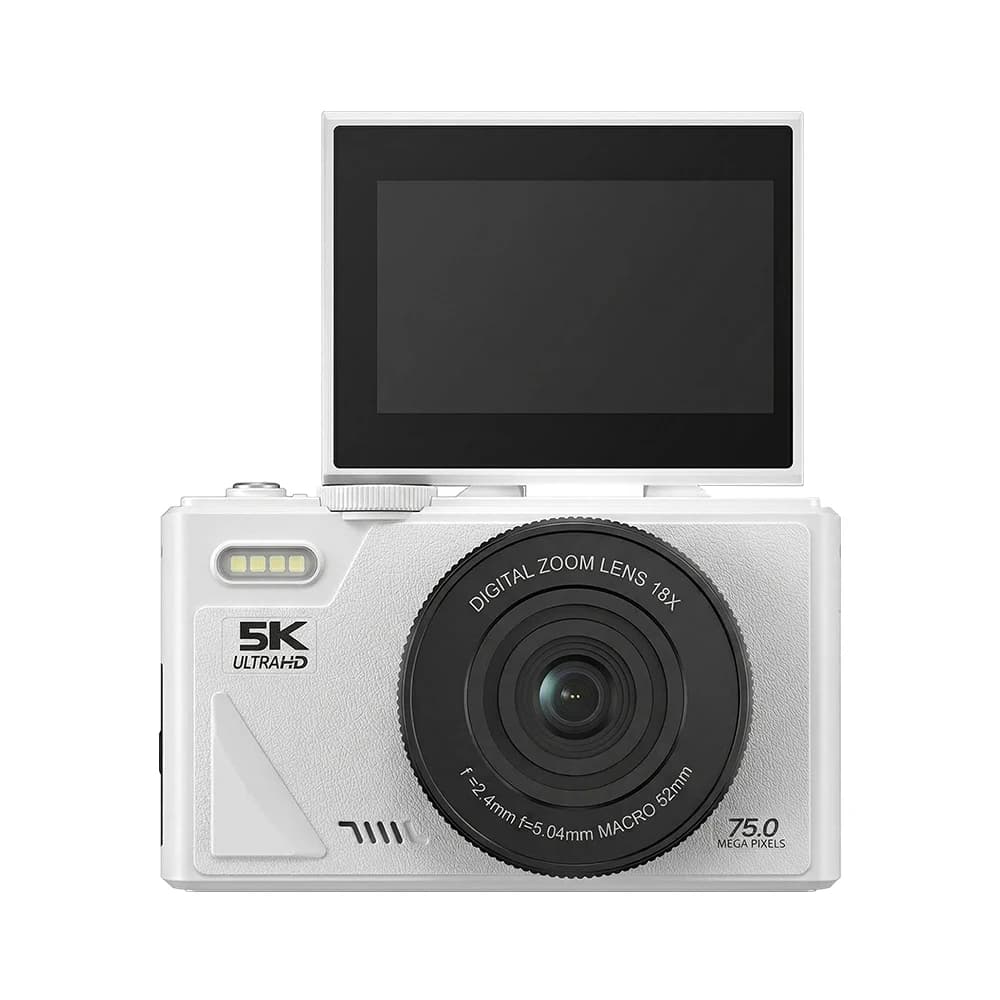 Caméra de vlogging 5K pour YouTube, caméra numérique WiFi 75MP avec zoom 18X, écran 3,0 pouces, pris