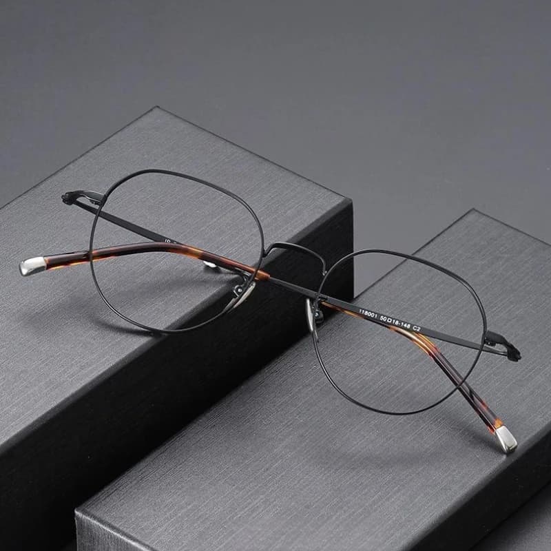 FIRADA lunettes confortables à la mode luxueux rond lunettes en titane montures de lunettes de vue p
