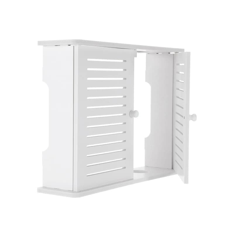 Étagère de rangement pour routeur Wifi sans fil, boîte de rangement murale suspendue en bois et plas