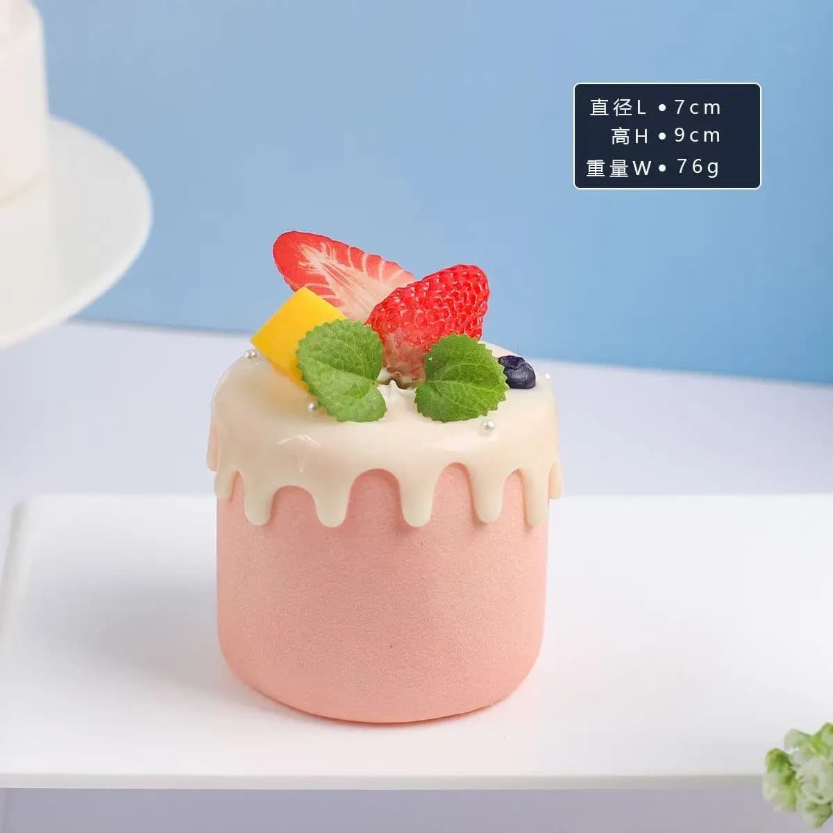 1 pièce Gâteau miniature simulé, modèle de gâteau aux fruits et crème coloré, accessoires de photogr