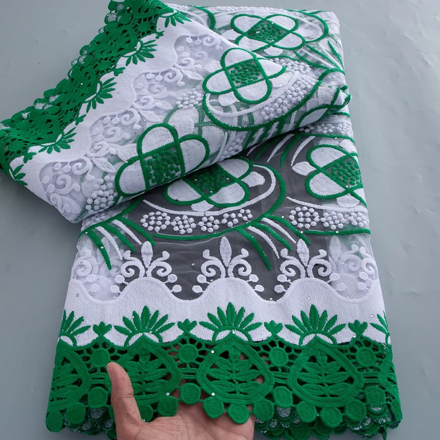 5 Yards de Tissu en Dentelle de Tulle Africain Soie Lactée, Nouvelle Dentelle Nigériane Française en