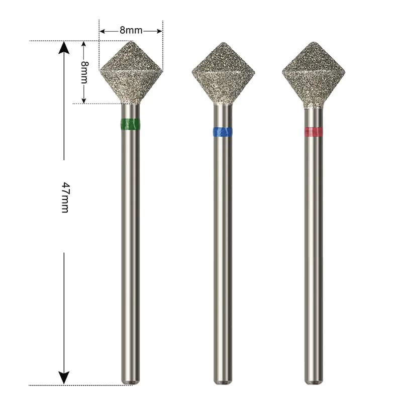 C Radians diamant foret à ongles outil de coupe de bord d'ongle diamant sable polissage accessoires 