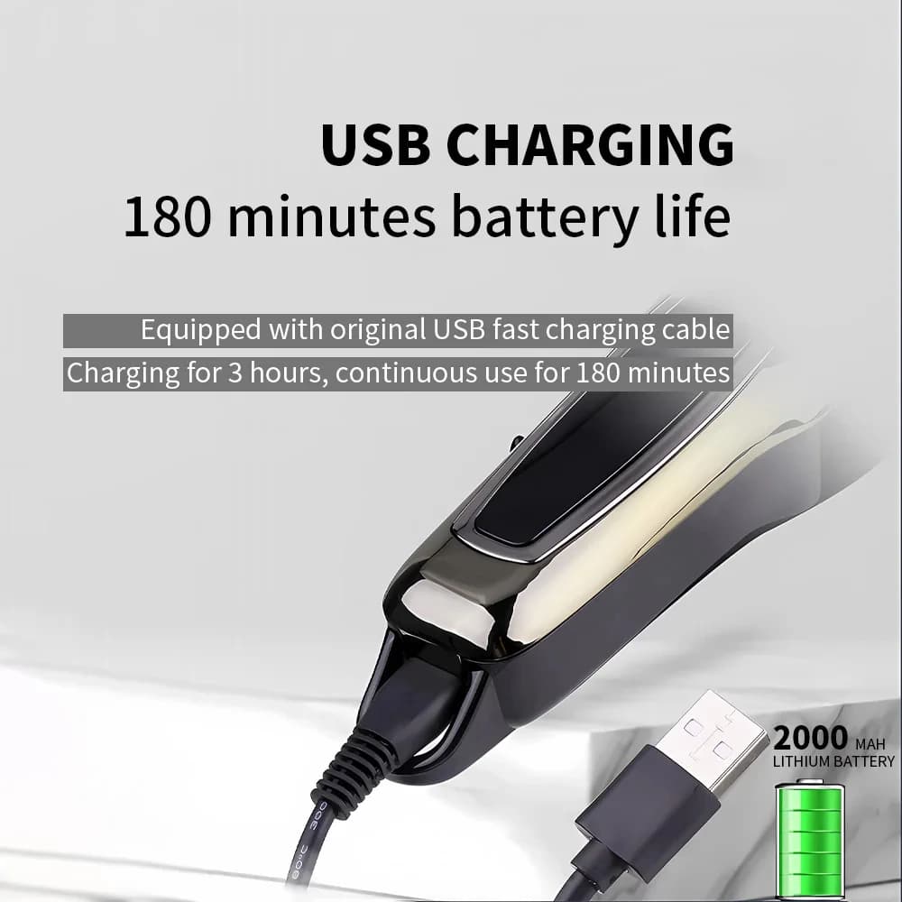Kemei KM-PG1990A USB Rechargeable électrique tondeuse à cheveux professionnel sans fil hommes tondeu