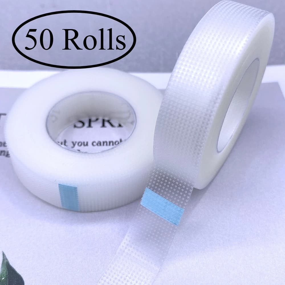 50 rouleaux de ruban d'extension de cils, outils adhésifs PE sous les coussinets oculaires pour cils