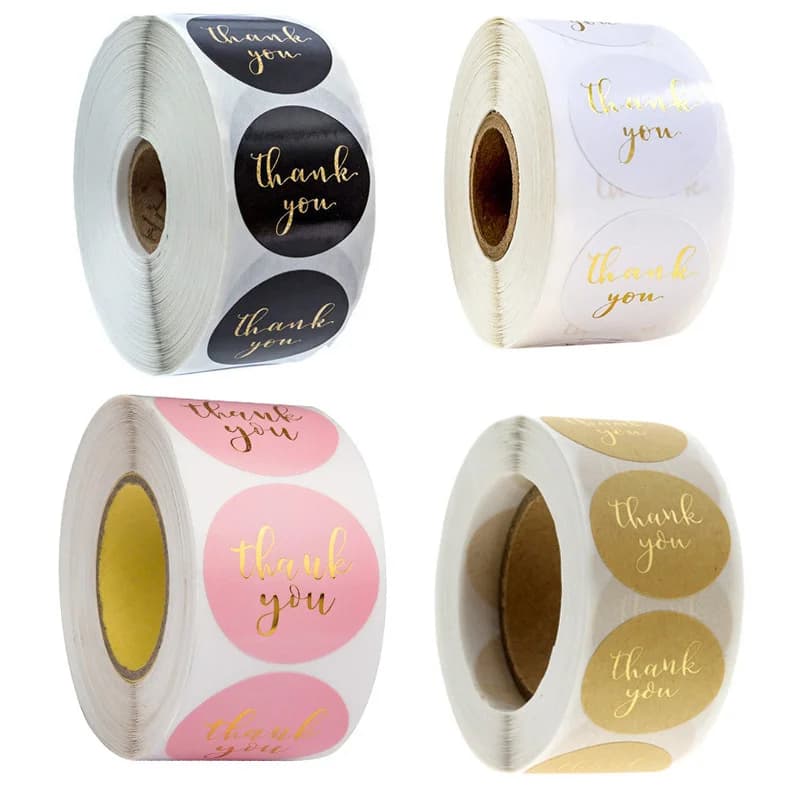 Étiquettes rondes en papier Kraft, 500 pièces, autocollant de remerciement, dragées, sac de bonbons,