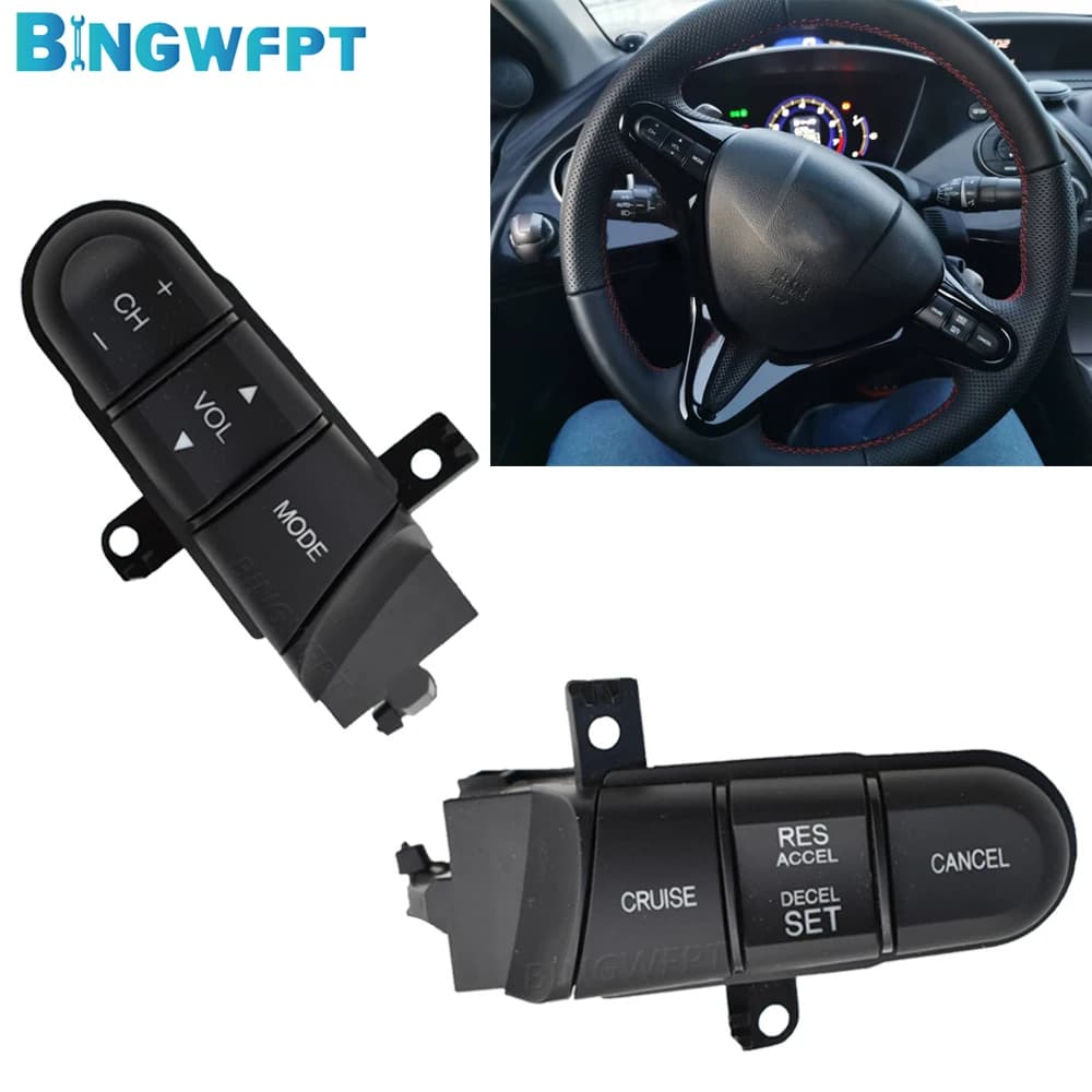 Joli à bouton de volant multifonction, Honda 08-13, Fit 09-14 City 06-11 Civic, 36770-SNA-A12