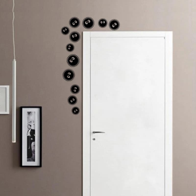 Autocollants boule de poussière Sprite de suie, 9 pièces, autocollant d'art en vinyle drôle pour voi