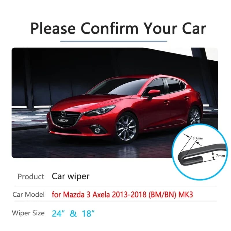 Pour Mazda 3 Mazda3 BM BN 2013 2014 2015 2016 2017 2018 Axela essuie-glace avant accessoires de voit
