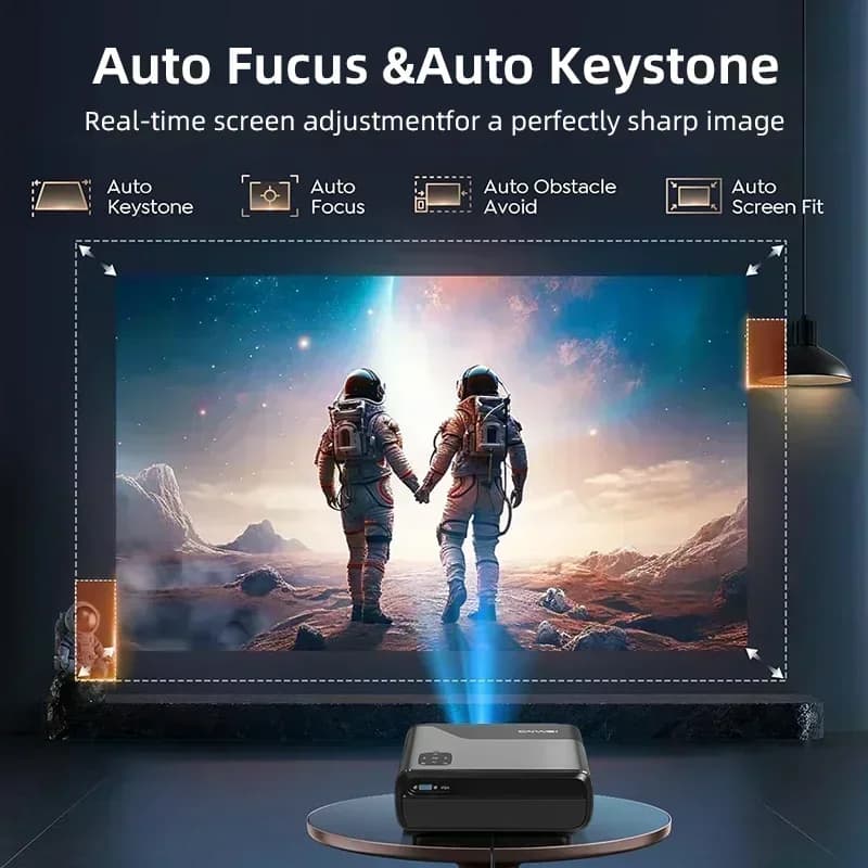 Projecteur A8 Android 14 Google TV 3200ANSI 1080P 4K |   Audio DB certifié Netflix |   Cinéma à domi