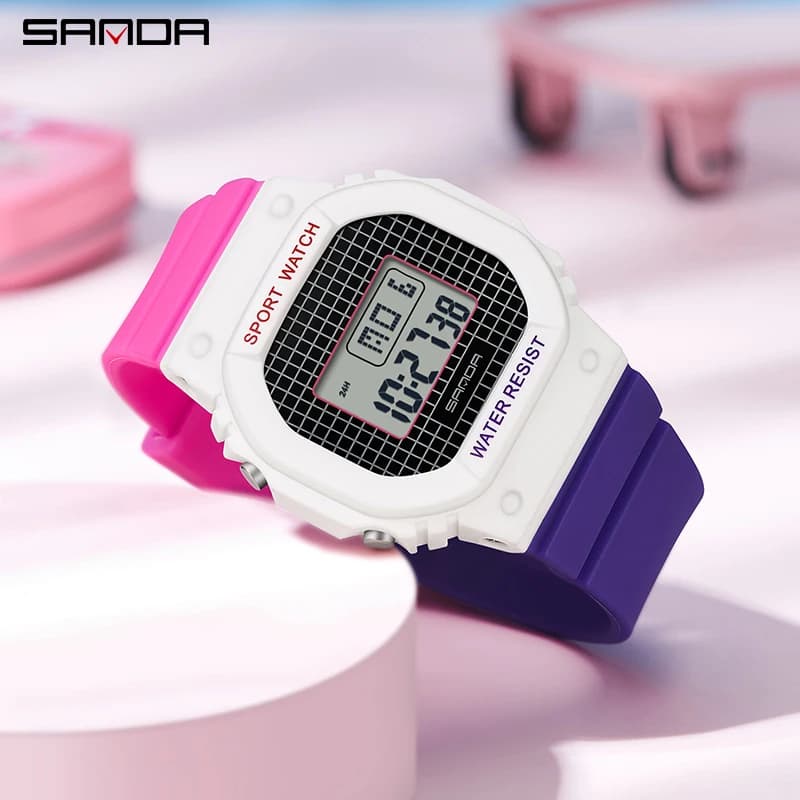 SANDA garçons filles LED montre numérique enfants montre de sport pour montre électronique étanche e