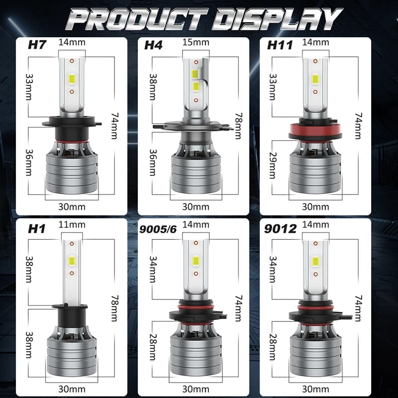 Dualvision H7 H4 H11 phare LED 180W haute puissance H8 H9 HB4 HB3 9005 9006 9012 lampe Turbo 6000K l