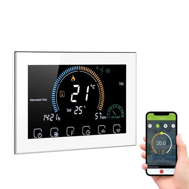 Smart WiFi ThermoandreTemperature Contrmatérielle, Gas Bomicrophone, Electric Underfloor Heating, Hu