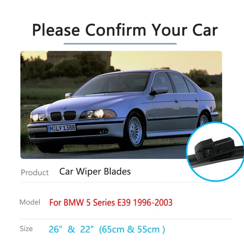 Balais d'essuie-glace de voiture, pour BMW série 5 E39 1996 1997 1998 1999 2000 2001 2003, vitre ava