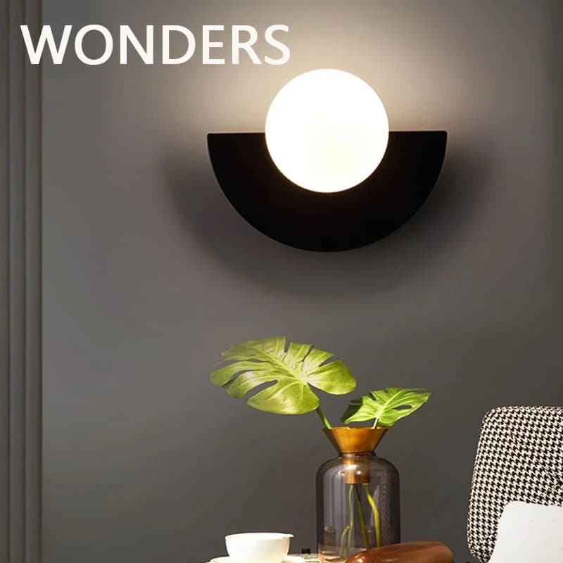 Mur LED lampe nordique en fer forgé chambre chevet applique murale Simple coloré boule en plastique 