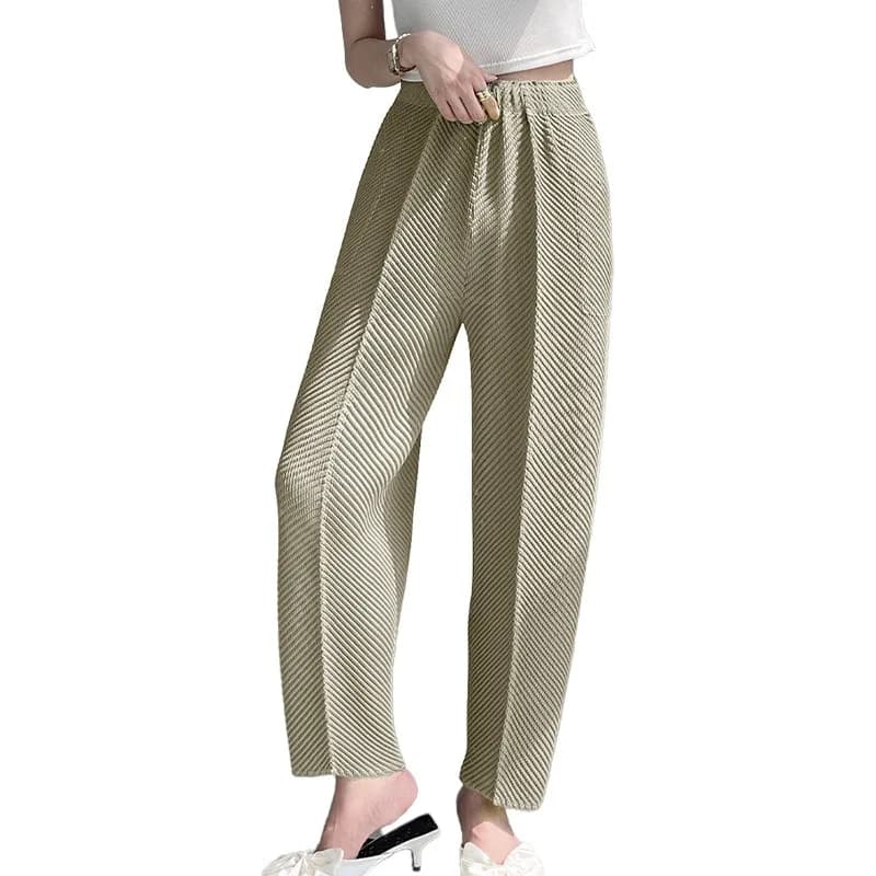 Pantalon en écailles de poisson plié, pantalon radis ample et décontracté, pantalon Harlan à petite 
