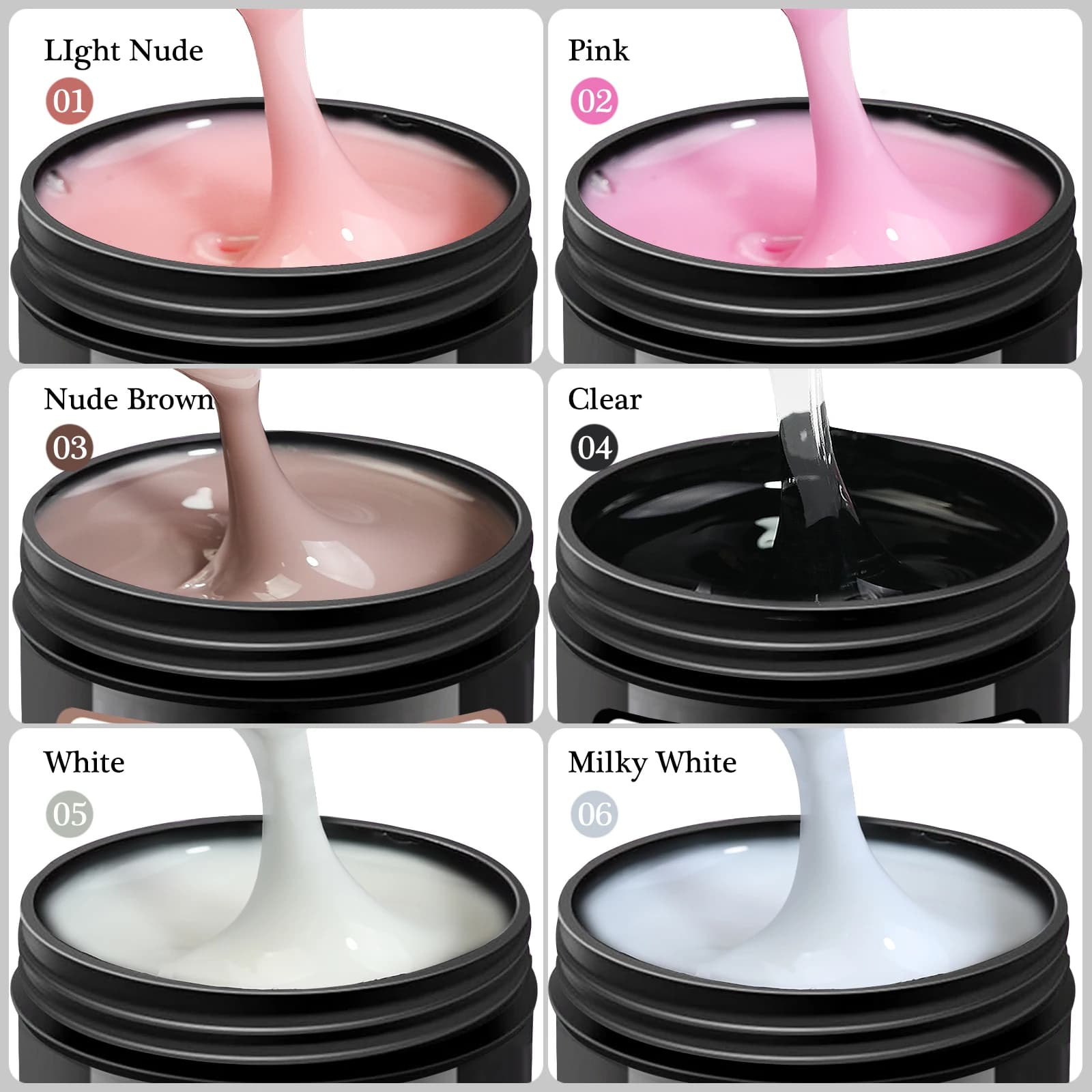 1 pot 100/150g Poly Gel pour ongles UV LED durci constructeur Gel pour ongles acrylique cristal Exte