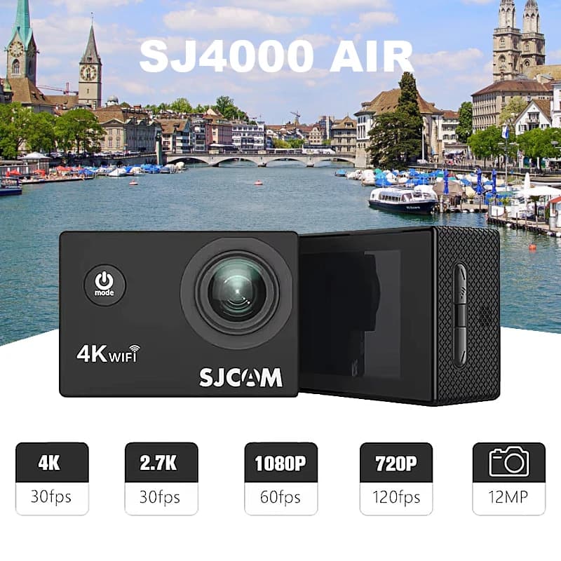 SJCAM SJ4000 caméra d'action AIR 4K 30PFS 1080P 4x Zoom WIFI moto casque de vélo caméra de sport éta