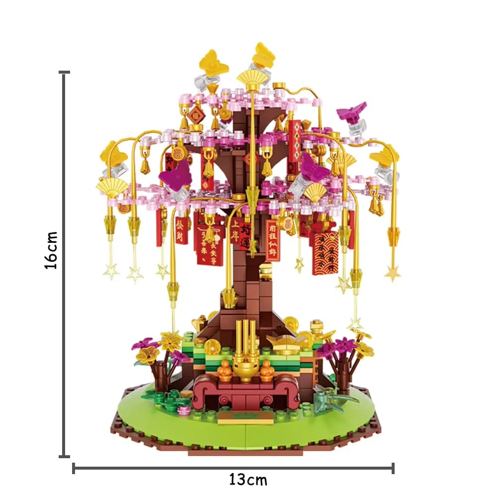 Jouet de blocs de construction de chalet étoilé créatif avec lumière LED, maison dans l'arbre de Noë