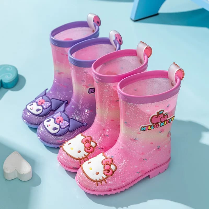 Bottes de pluie pour filles Kuromi Kitty, nouvelle collection Sanrio 2026, chaussures antidérapantes