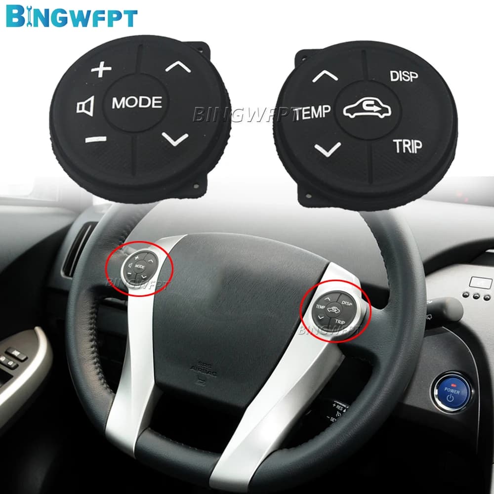 Panneau de commande de commutateur de volant en caoutchouc, Toyota Prius Plus 2012-2015, Prius C, bo