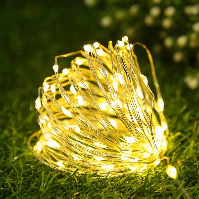 20M LED lumières fil de cuivre chaîne lumières USB guirlande fée éclairage cordes pour vacances noël