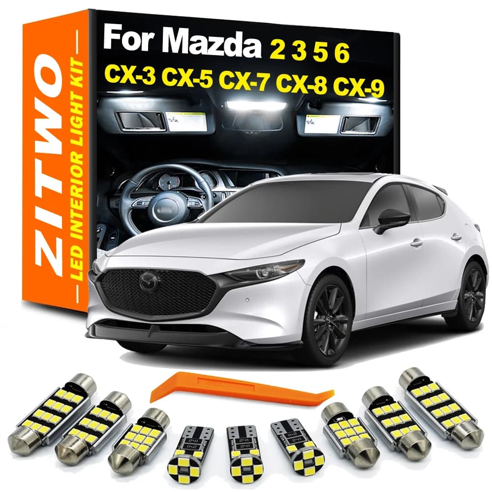 ZITWO Kit d'ampoules intérieures LED pour Mazda 2 3 5 6 CX-3 CX-5 CX-7 CX-8 CX-9 CX3 CX5 CX7 CX8 CX9